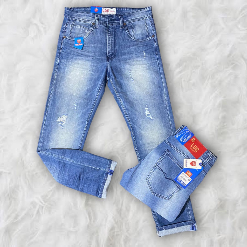 Celana Panjang Pria Jeans Lds Model Sobek // Model Terbaru // Import Original