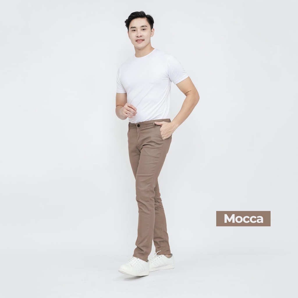 CELANA CHINO PANJANG PRIA SLIMFIT STRETCH BY BROGUY - MOCCA