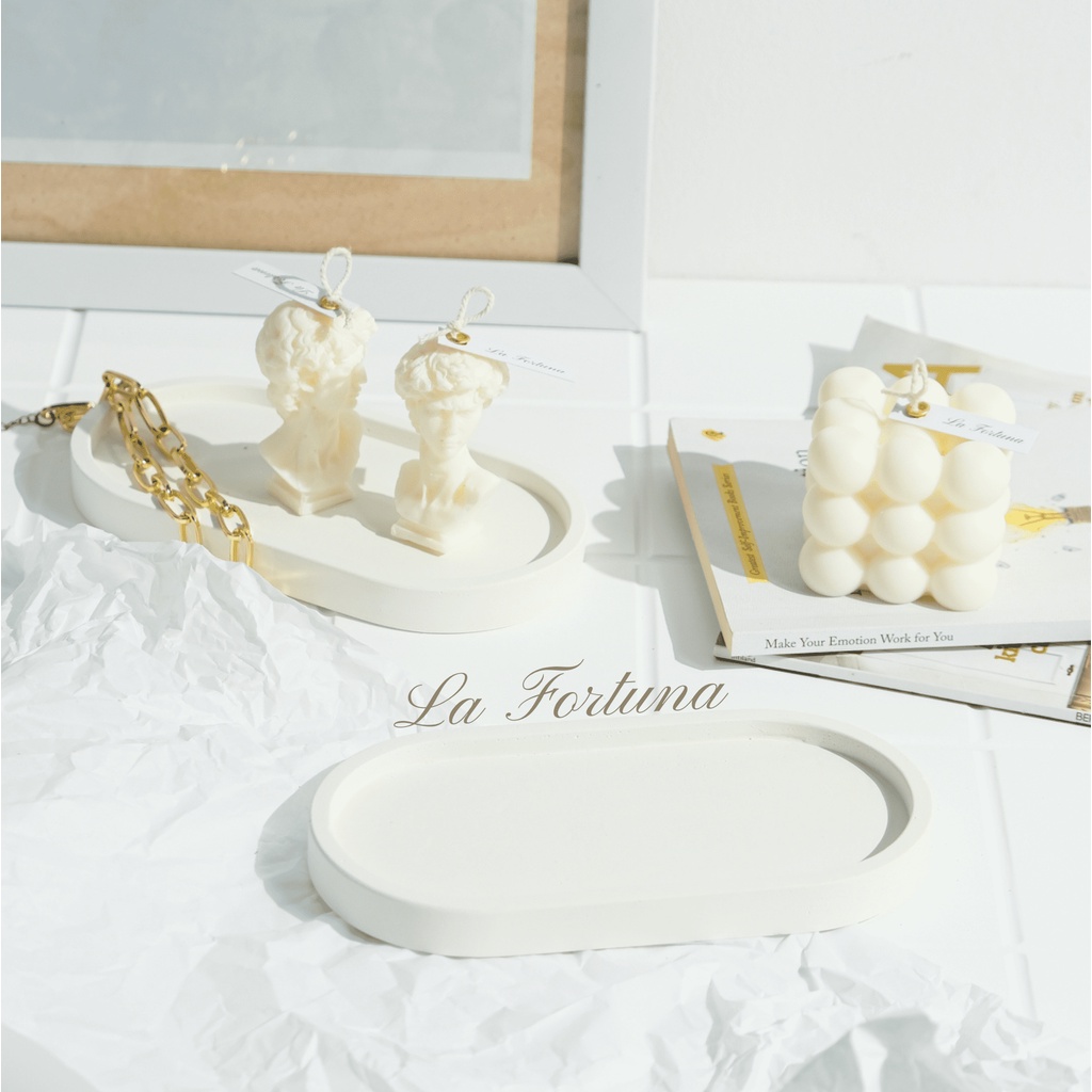 COASTER TATAKAN - LA FORTUNA | COASTER SEMEN | TATAKAN MARBLE | TATAKAN SEMEN | TATAKAN SEMEN | TRAY AESTHETIC | COASTER CONCRETE | OVAL TRAY | NAMPAN TATAKAN