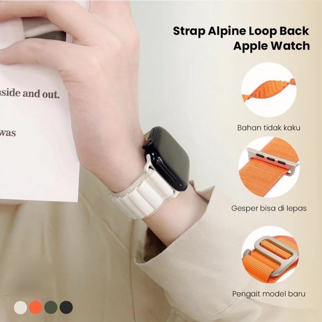 Premium Strap Iwatch Apple Watch Alpine Loop Nylon 49mm 45mm 44mm 42mm 41mm 40mm 38mm Series Ultra 8 7 6 5 4 3 2 1 G Hook Tali Sport Rubber Band iWatch Silikon Jam Tangan Smart Watch