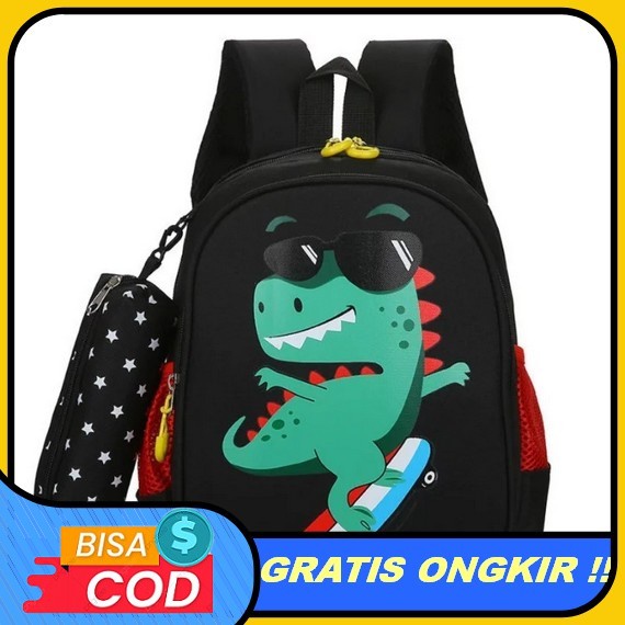 Tas Ransel Anak Backpack Sekolahanti Air Cod Perempuan Besar Cartoon Cute 3D Murah Y5J2 Bahan Kanvas