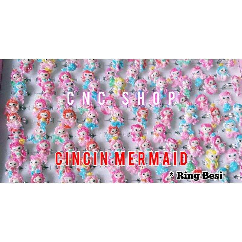 Cincin Mainan Anak Model Putri Duyung Mermaid Lucu Ring Besi Asesoris Anak Cewe Murah Model Random