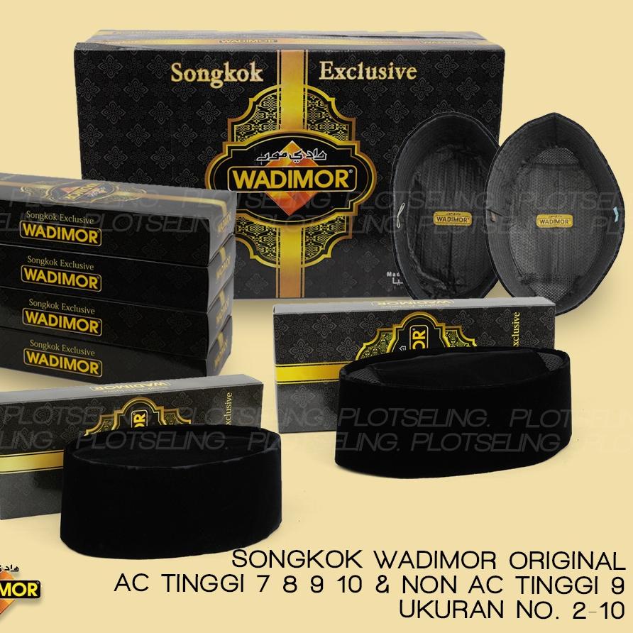 Berkualitas Peci Songkok Kopiah WADIMOR ORIGINAL Hitam Polos AC dan Non AC Tinggi 7 8 9 10 Ukuran An