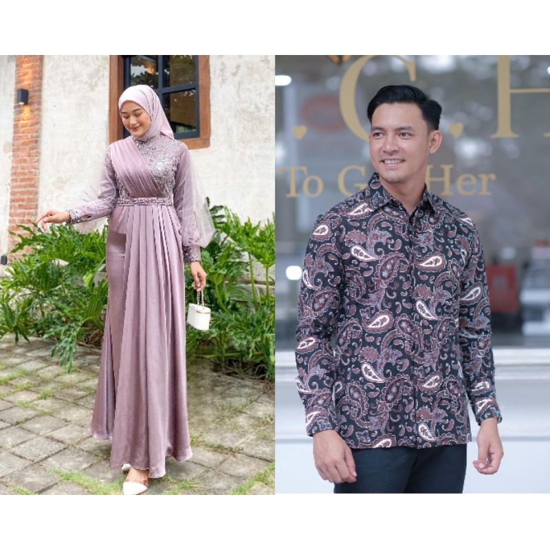 Maxi Couple Auliya Mouve Series BATIK COUPLE MODERN | BATIK COUPLE PASANGAN | BATIK COUPLE KELUARGA | GAMIS TERBARU 2023 LEBARAN WANITA | GAMIS BRUKAT | DRESS KONDANGAN REMAJA | DRESS WANITA | MAXI DRESS | BATIK PRIA LENGAN PANJANG