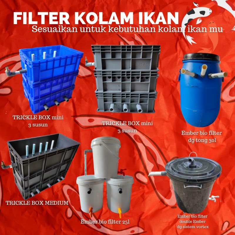 trickle box filter hitam 2 susun