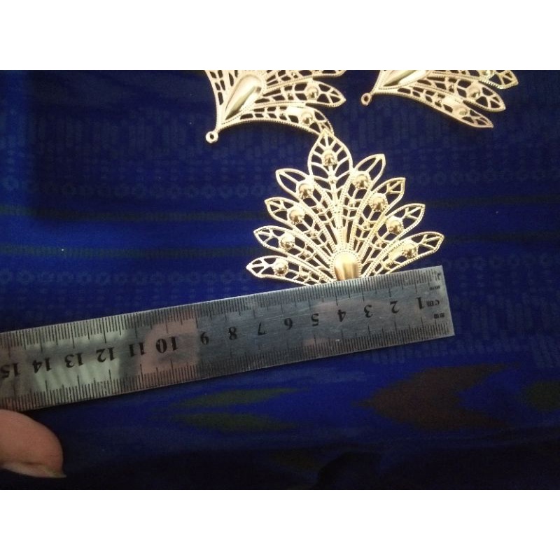lempeng/carm model ekor merak warna gold,untuk aksesoris mahar,bros,bahan craft hantaran