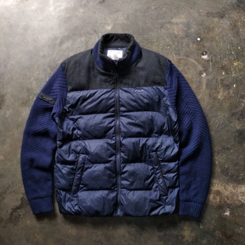 jaket dacron puffer down ultralight fila vintage second bekas