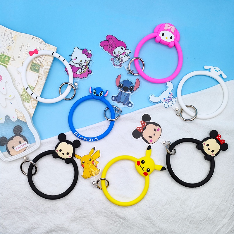 Kartun Minnie Silikon Ponsel Lanyard Kreatif Anti Jatuh Putaran Gelang Ponsel Kembali Case Tali Dekoratif Hadiah