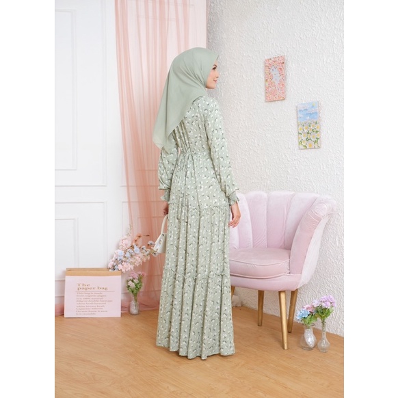 Ounadoutfit Karin dress wanita premium | dress muslimah motif bunga | dress rayon busui | homedress | baju wanita muslimah