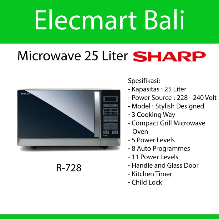 "'''] Microwave Grill Sharp 25 Liter R-728