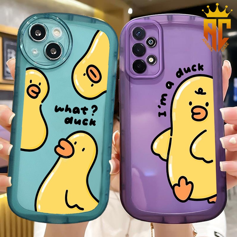 [OAN8] Softcase Oval Transparent Cartoon Duck Cute Funny For VIVO Y12/Y15S/Y22/Y21/Y91C/Y35/Y12S/Y91