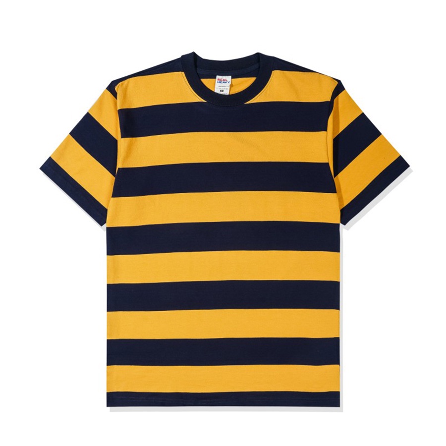 Kaos Striped 16s Real Heavy Goods Navy Mustard - Navy Mustard