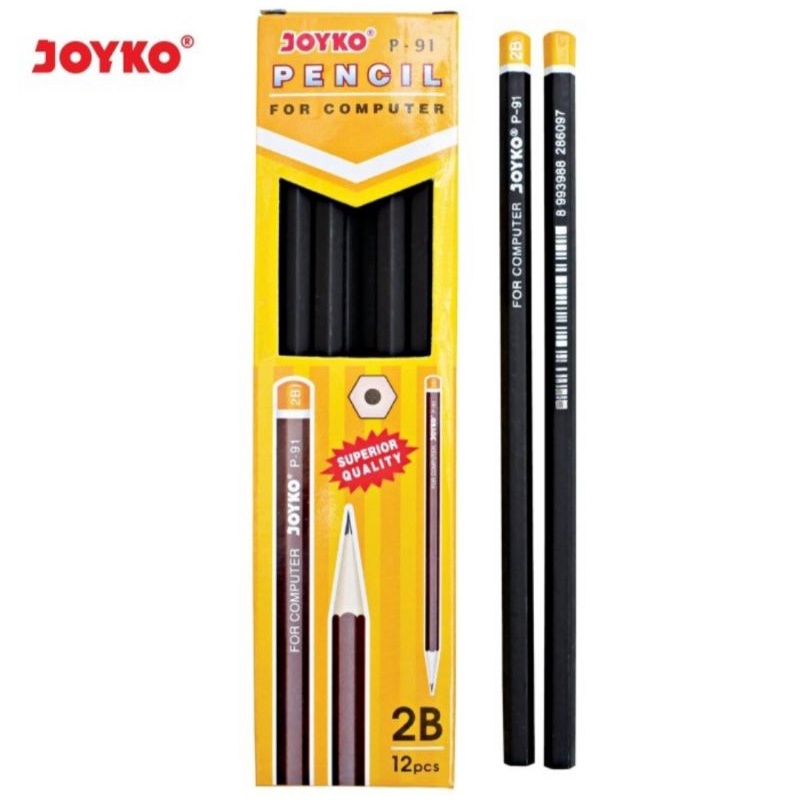 

Pensil Joyko P-91 Pencil 2B Computer 1 Pack isi 12 Pcs Kualitas Super