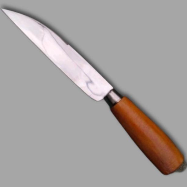 Pisau Baja Putih Anti Karat Super Tajam Gagang Bulat