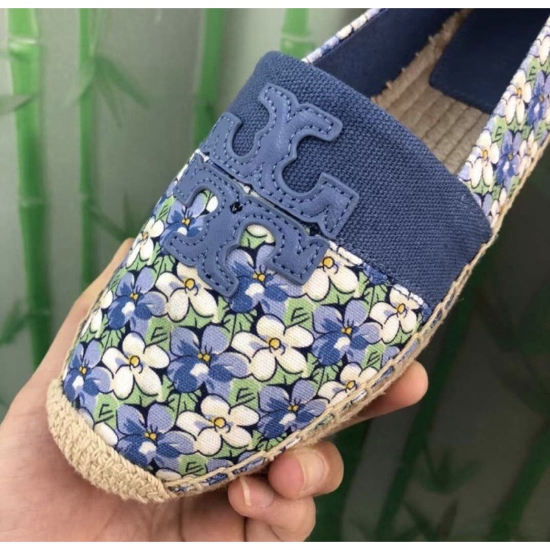 Tory Burch Espadrilles Shoes Flower Blue