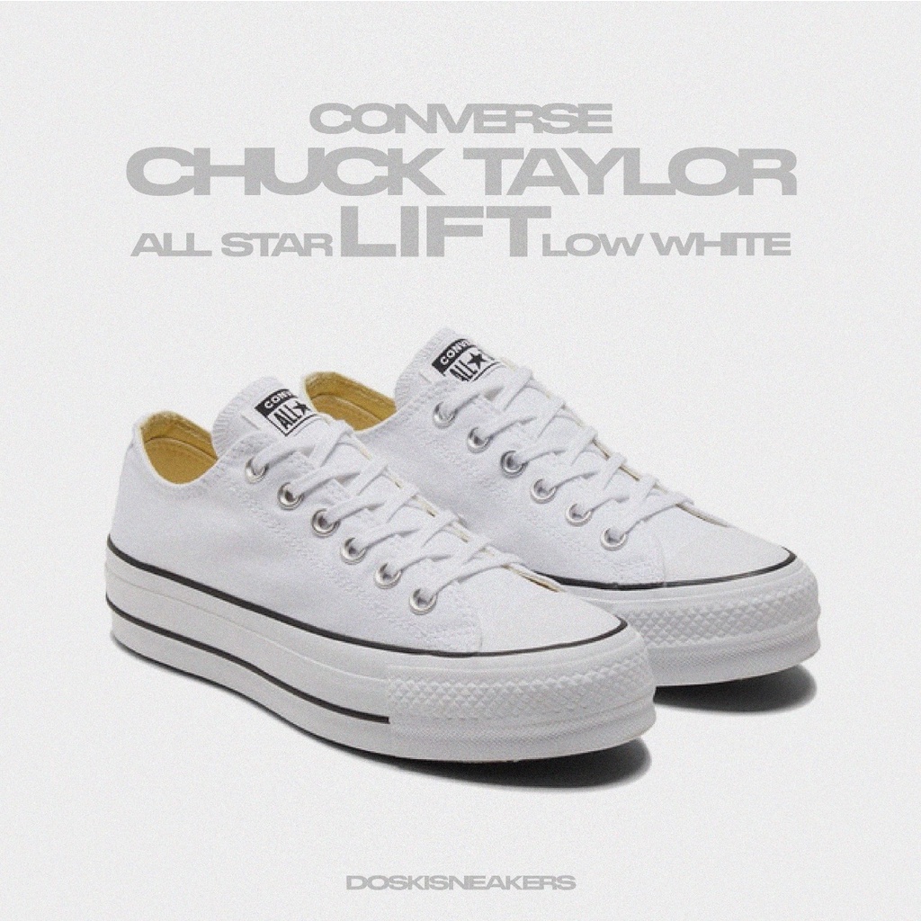 Converse Chuck Taylor All Star Lift OX Low White 100% Original Sneakers Pria Wanita Sepatu Converse 