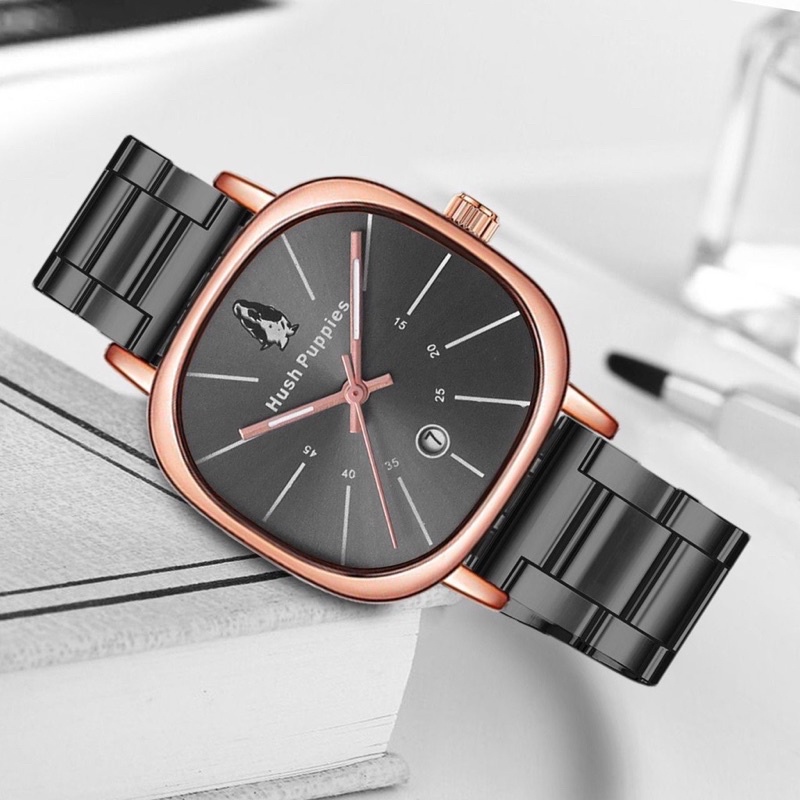 (Grosir)Jam Tangan Wanita Hushpuppies Tanggal Aktif Sergi (Terima Cod)
