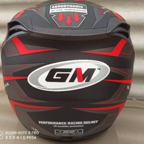 Diskon Ngetrends Helm GM FIGHTER MOTIF GV2 BLACK RED DOFF