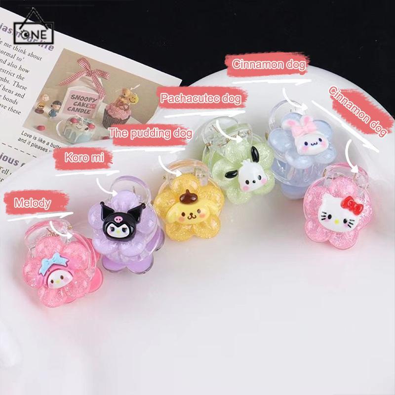 COD❤️Jepit Rambut Bunga Transparan Cinnamoroll Kuromi Teenage Student Cartoon Sweet Hair Clip-A.one