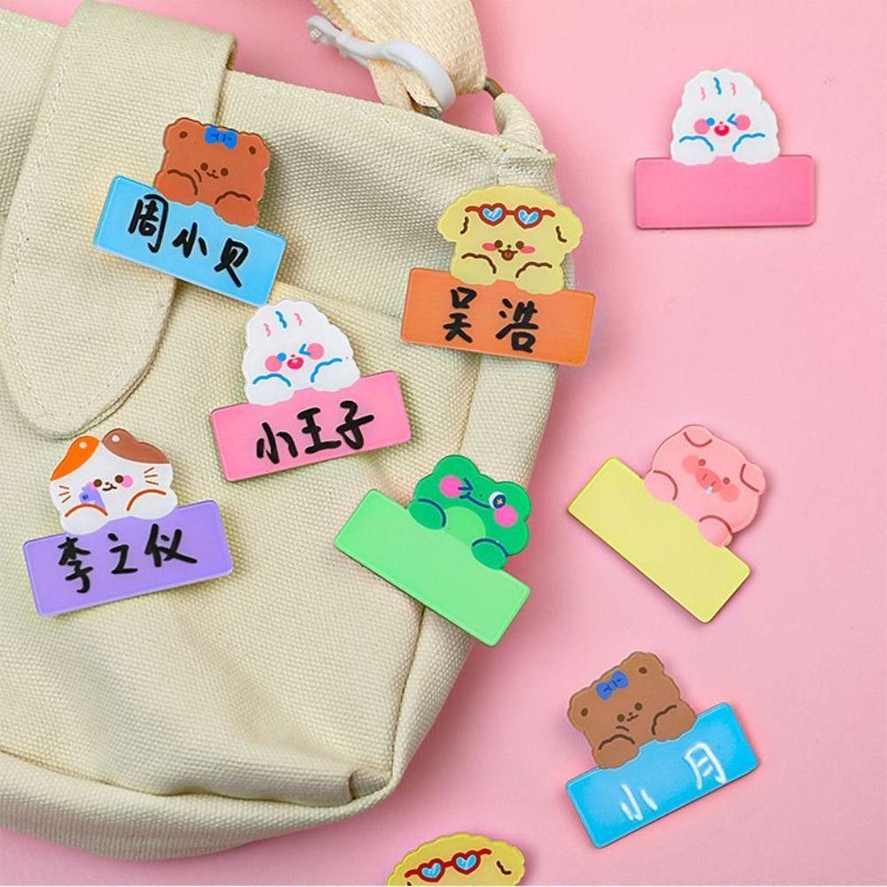 Lanfy Personalized Name Badge Lucu Kartun Siswa Kelas Perlengkapan Anak Untuk Barang ID Tag Badges