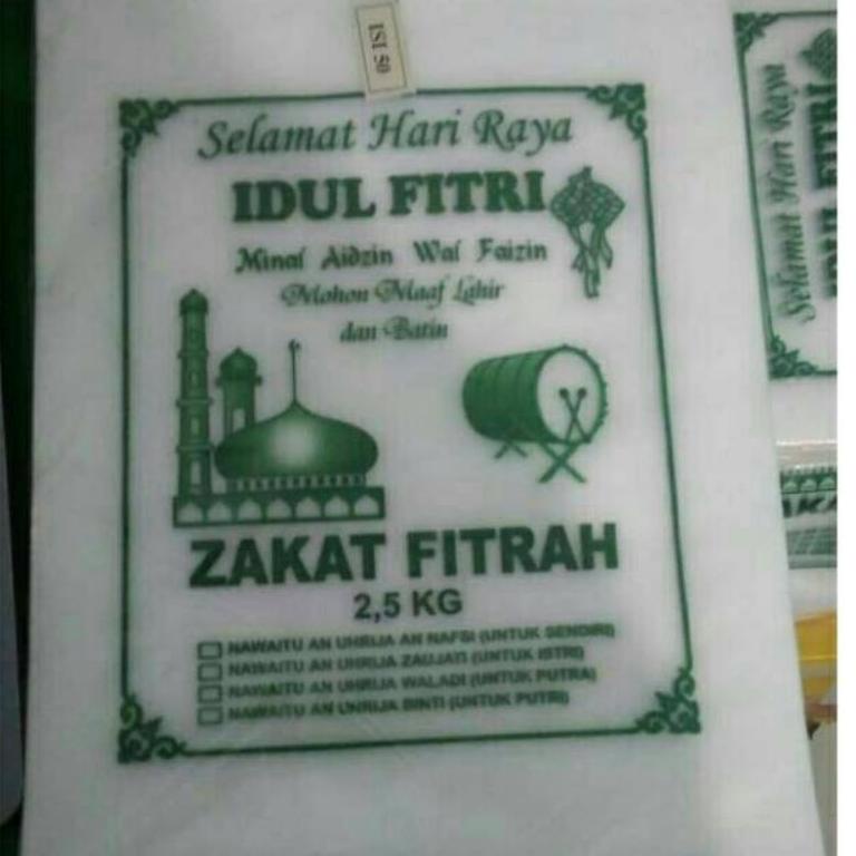 

(A-D2D)(㊚) PLASTIK BERAS ZAKAT FITRAH / LEBARAN IDUL FITRI. READY STOK pasti dikirim