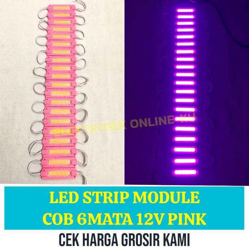 LAMPU LED STRIP MODULE COB 6MATA PINK 12VOLT