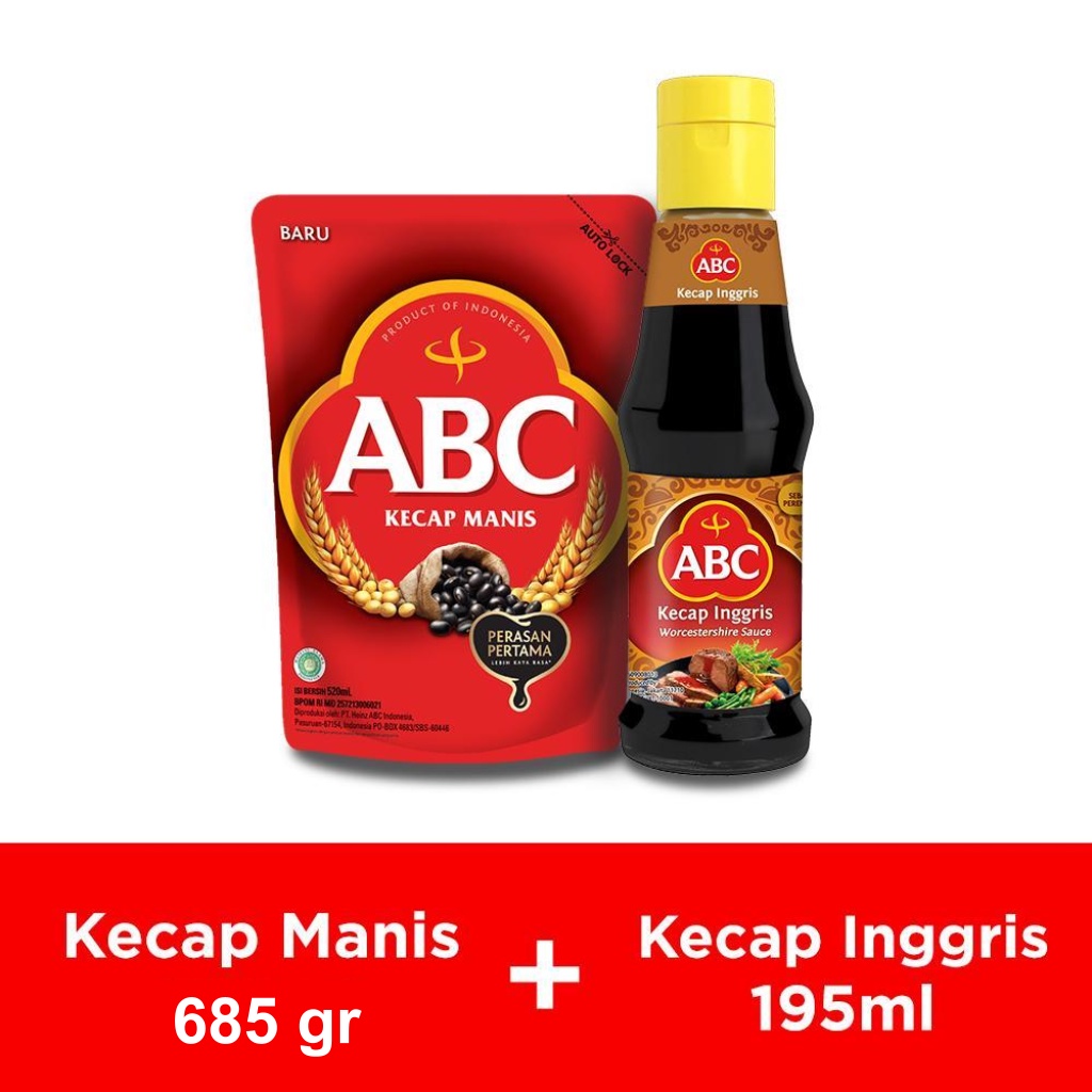 ABC Kecap Manis 685gr & Kecap Inggris 195gr - Bundling