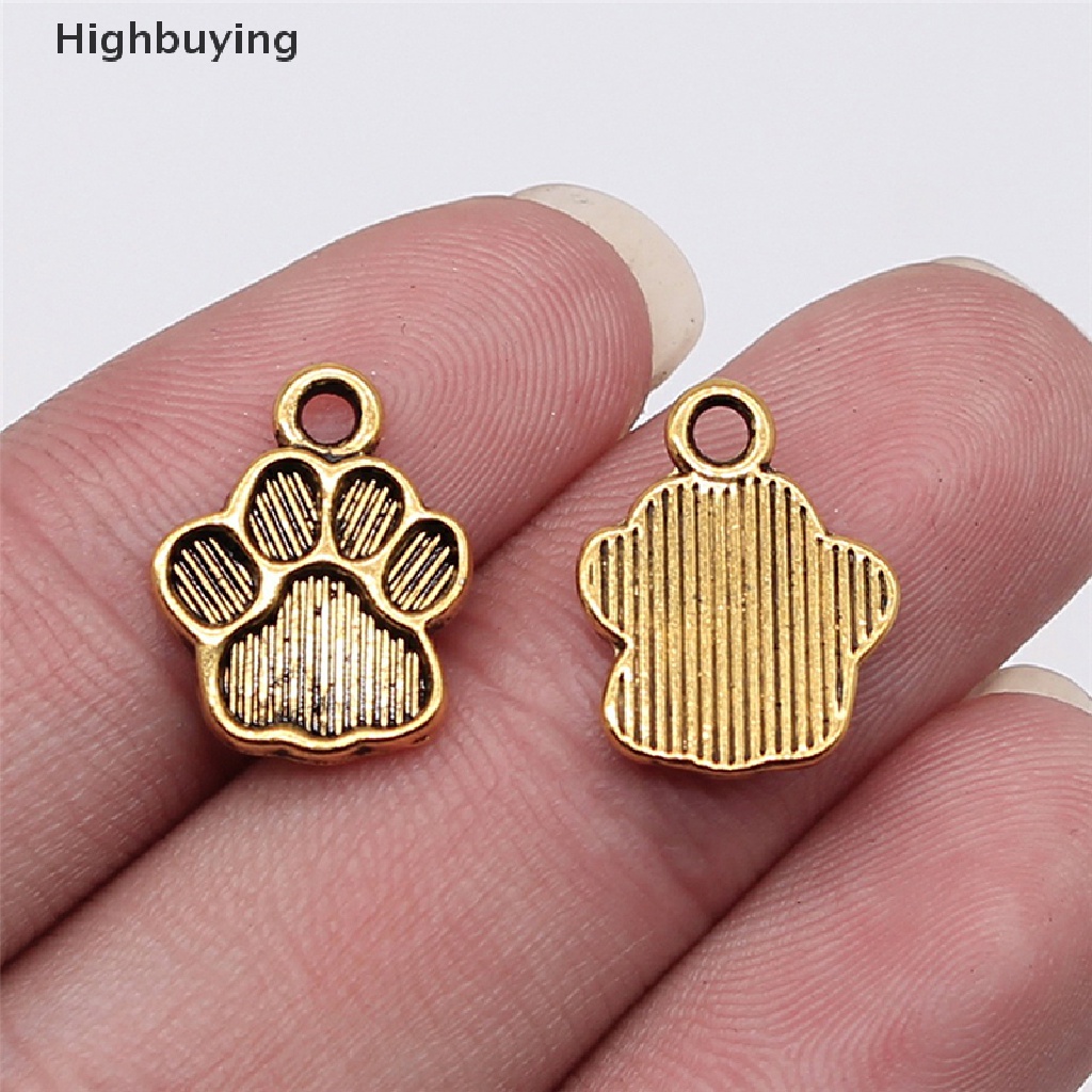 Hbid 20PCS Ch Dog Paw Liontin Warna Silver Antik Membuat Perhiasan DIY Kerajinan Buatan Tangan Lucu Untuk Gelang Kalung Anting Glory