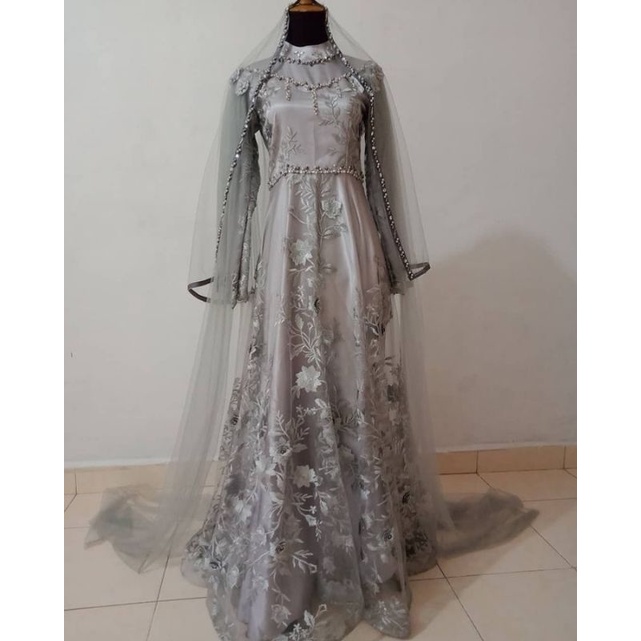 Gaun pengantin syar'i Muslimah murah