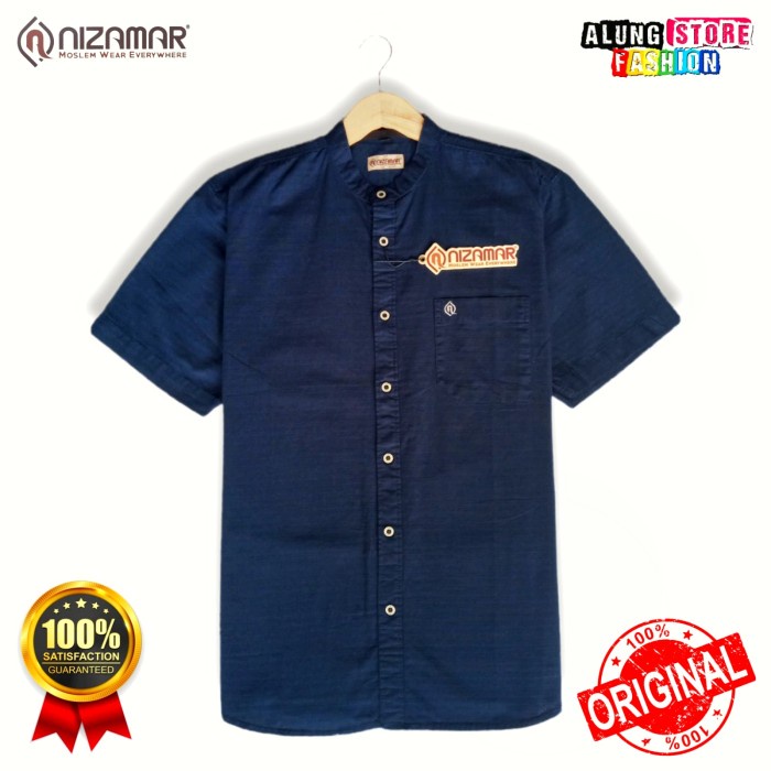 ⭐BISA COD⭐ Pakaian Lebaran Pria Terbaru 2022 Muslim Branded Baju Kemeja Koko Asli - XL