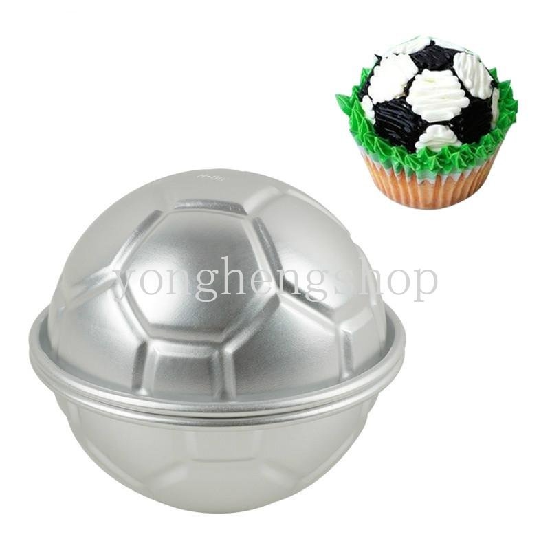 2 Pcs/set 3D Football Shaped Cetakan Kue Bola Sepak Bola Sphere Puding Cetakan Coklat Pan Dekorasi Kue Dapur DIY Pastry Baking Tool