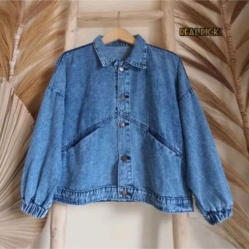 OVERSIZE JACKET JEANS WANITA VINTAGE BLUE ACID JAKET DENIM OVERSIZE JAKET JINS JUMBO VINTAGE OVERSIZ