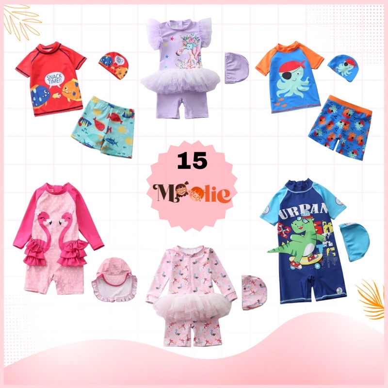MO11 Moolie Baju Renang Anak Perempuan/ Baju Renang Anak Laki-laki/ Baju Renang Anak Pelampung