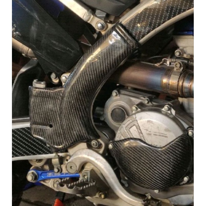 Yamaha YZ250FX YZ250F 4T Frame Protector and Head Pipe Guard Carbon L/R