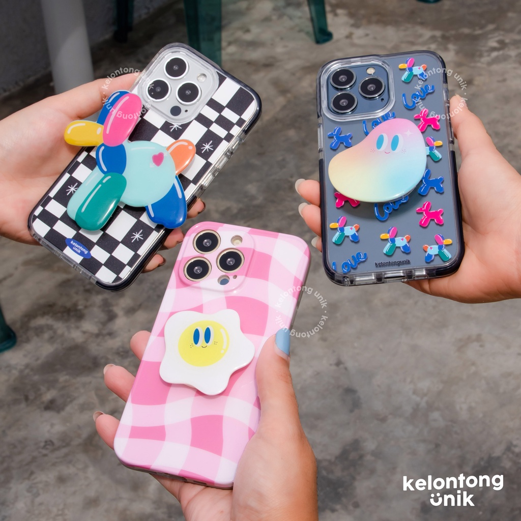 FUN POP - Griptok Resin Transparan/ Griptok Bening/ Phone Holder/ Phone Grip