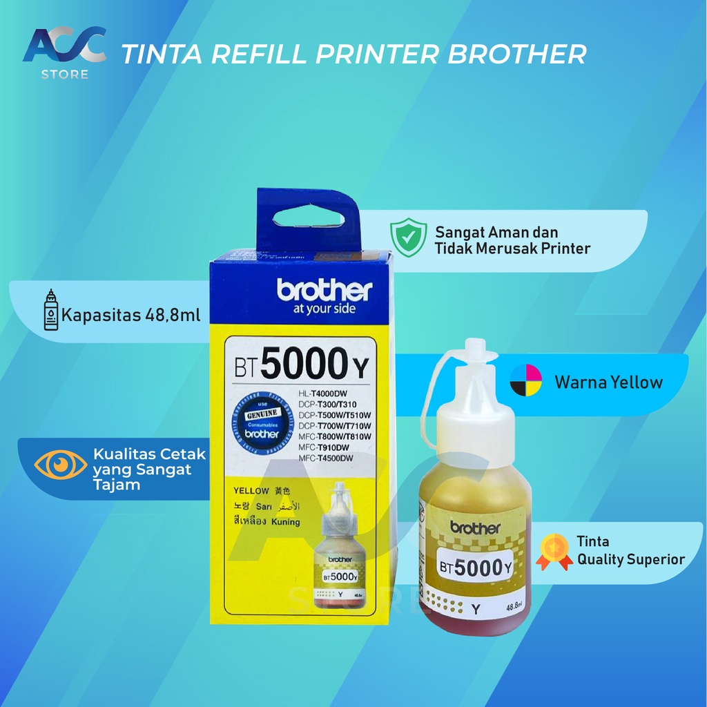 1 SET 4 PCS Tinta Brother BTD60BK BT5000 Isi Ulang Printer HL T4000DW DCP T310 T510W T710W MFC T810W T910DW T4500DW