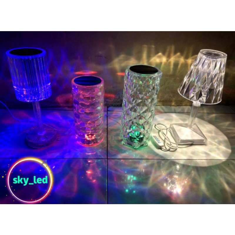 LAMPU HIAS / LAMPU MEJA CRYSTAL  / LAMPU LED CRYSTAL DIAMOND TABEL LAMPU 12 WARNA  / 12 COLOUR LIGHT RGB / LAMPU MEJA REMOT