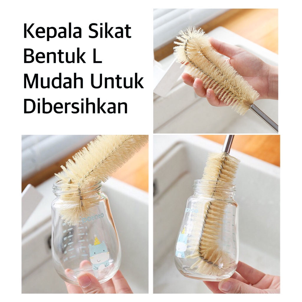 BOSJKT1494 Sikat Pembersih Botol Gelas Gagang Panjang Kitchen Brush