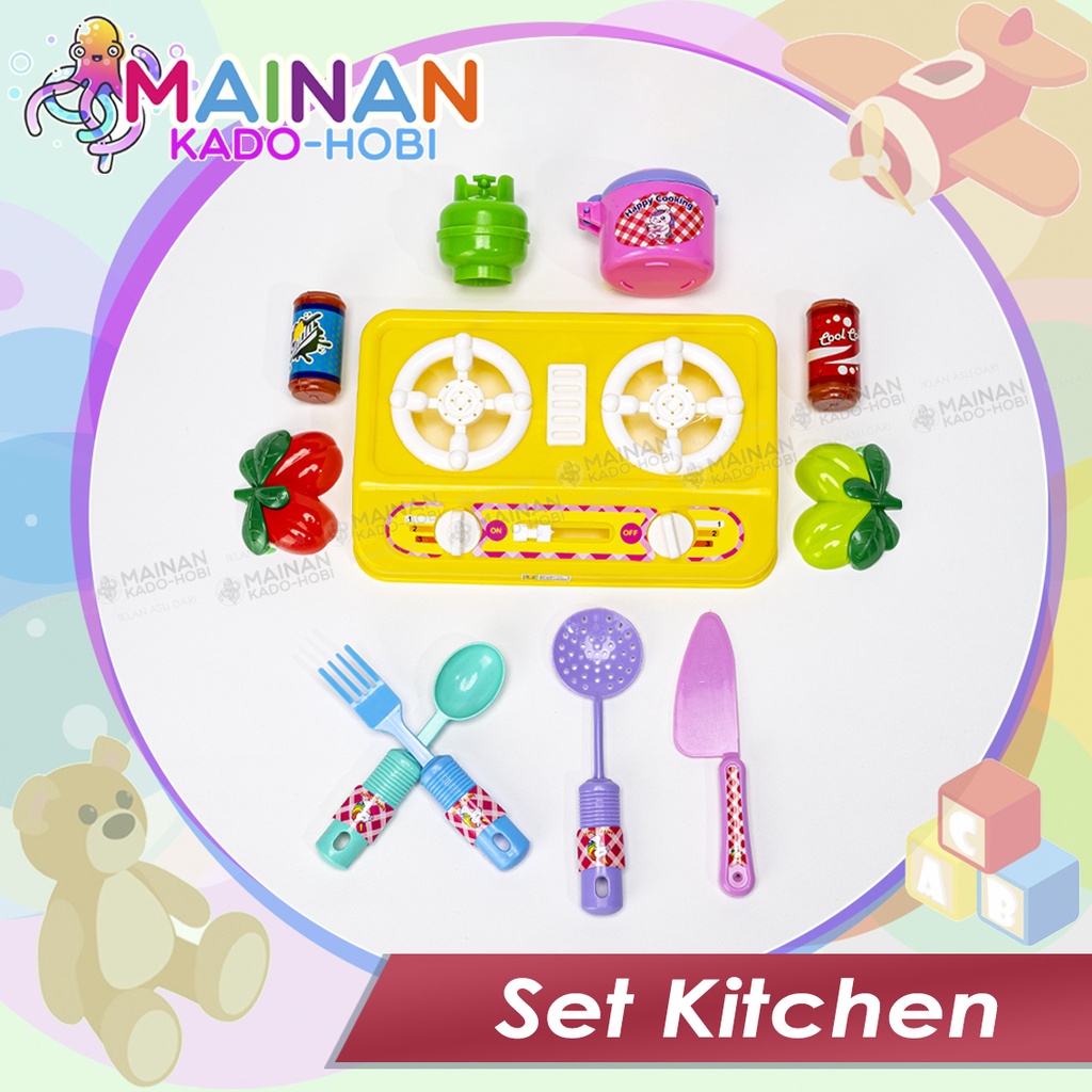 MAINAN EDUKASI MINIATUR ANAK PEREMPUAN SET KITCHEN ALAT MASAK DAPUR