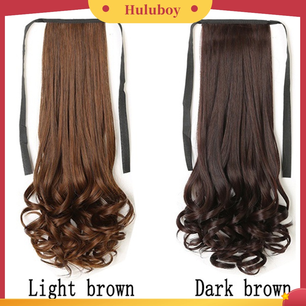 Wig Rambut Ekstensi Model Panjang Lurus Keriting Ukuran 38 / 48 / 58cm