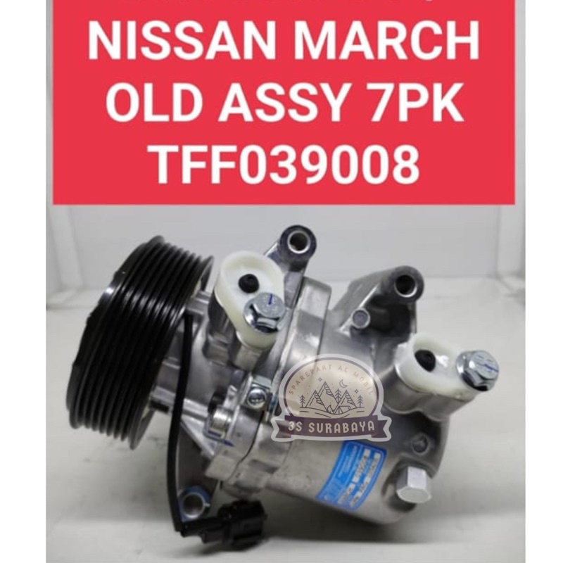 Kompresor Nissan March Lengkap 7PK Ac Mobil