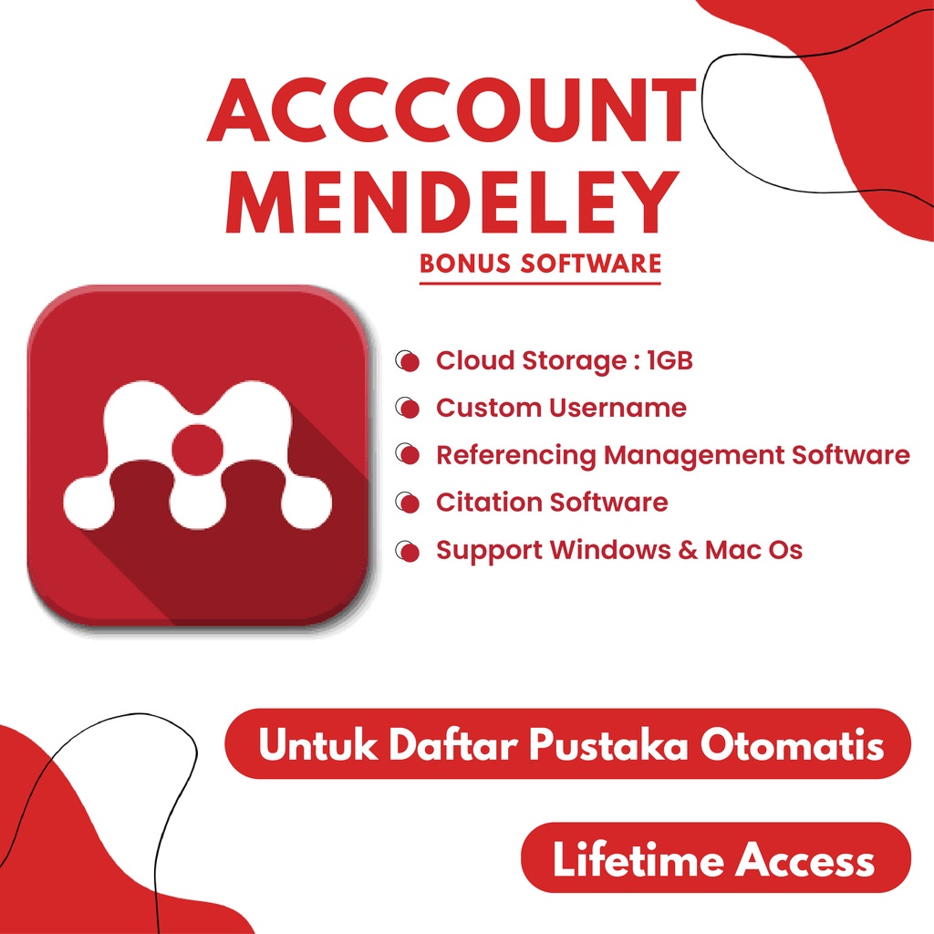 Mendeley + AKUN Private Cloud 1GB Desktop Software Penyusun Daftar Pustaka Otomatis WIN MAC