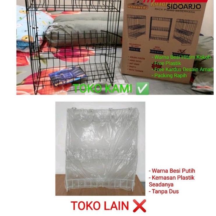 Terpercaya Rak Gelas Dapur Rata 3 Susun Besi Hitam Anti Karat Rak Gelas Dapur Gantung Wastafel 3 Sus