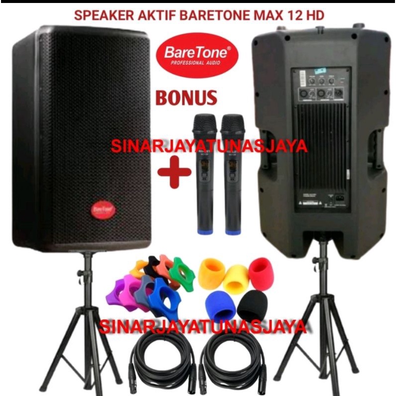 Speaker Aktif BARETONE MAX12HD MAX 12 HD 500 WATT 12inch max12 hd original garansi resmi plus bonus free