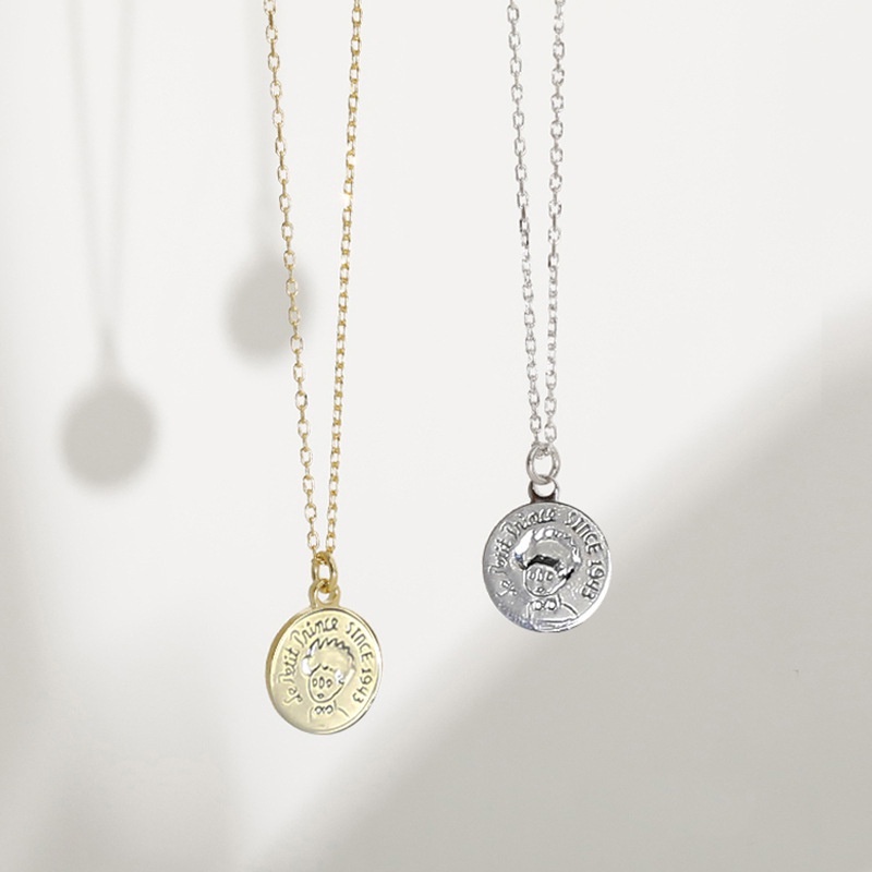 Candy Jewelry Fashion Copper Pendant Necklaces Prince Coin Necklace Simple Clavicle Chain for Women