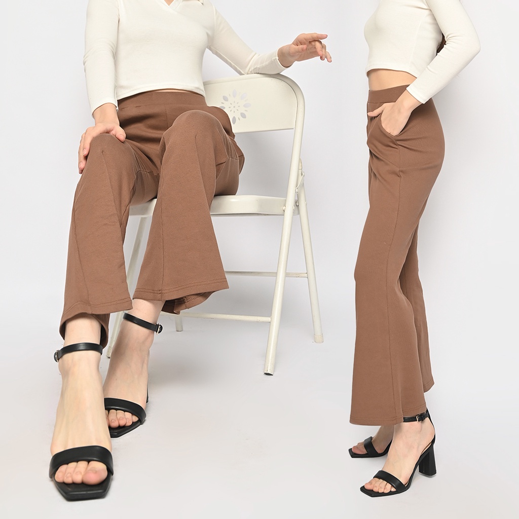 Ribbed Flare Pants (Celana Cutbray Ibu Hamil)