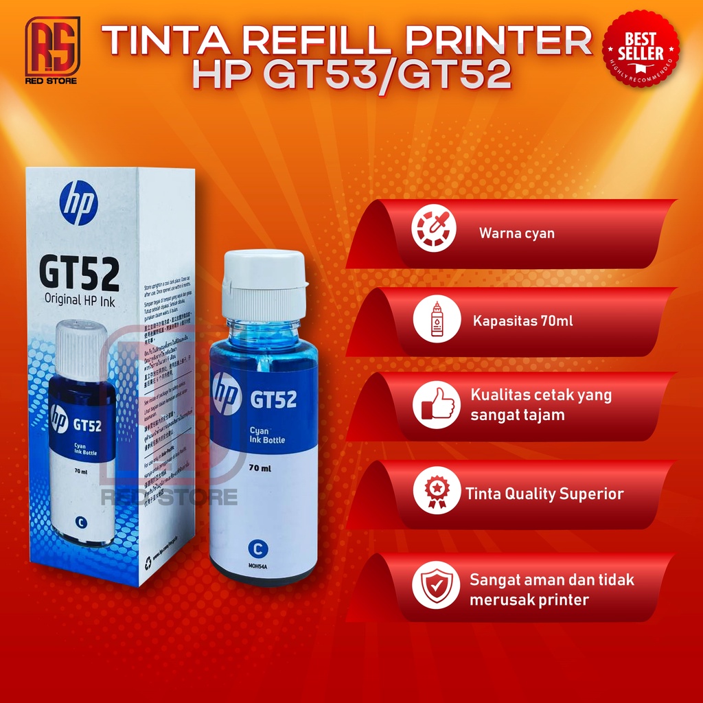 1 SET 4 PCS Tinta HP GT53 GT52 For Printer GT 5810 L9U63A GT 5820 M2Q28A Kemasan Baru