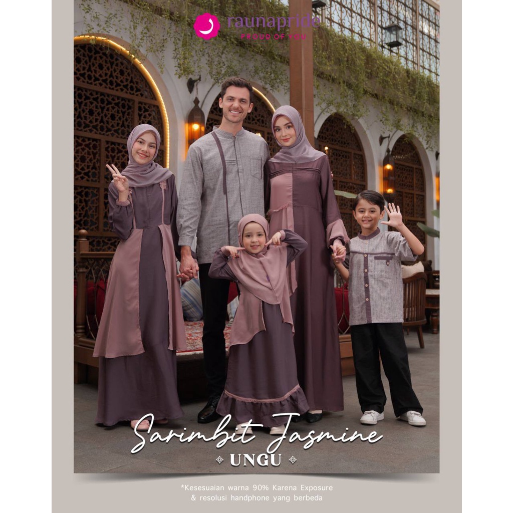 Sarimbit Jasmine Rauna 09 UNGU / Fashion Muslim Couple Keluarga / Baju Muslim / Rauna