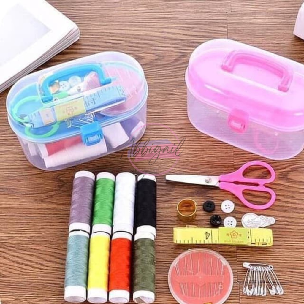 𝘈𝘉𝘎✰ PERALATAN JAHIT SEWING KIT / SET ALAT JAHIT JARUM DAN BENANG / PERLENGKAPAN MENJAHIT DENGAN 8 PCS BENANG 1246