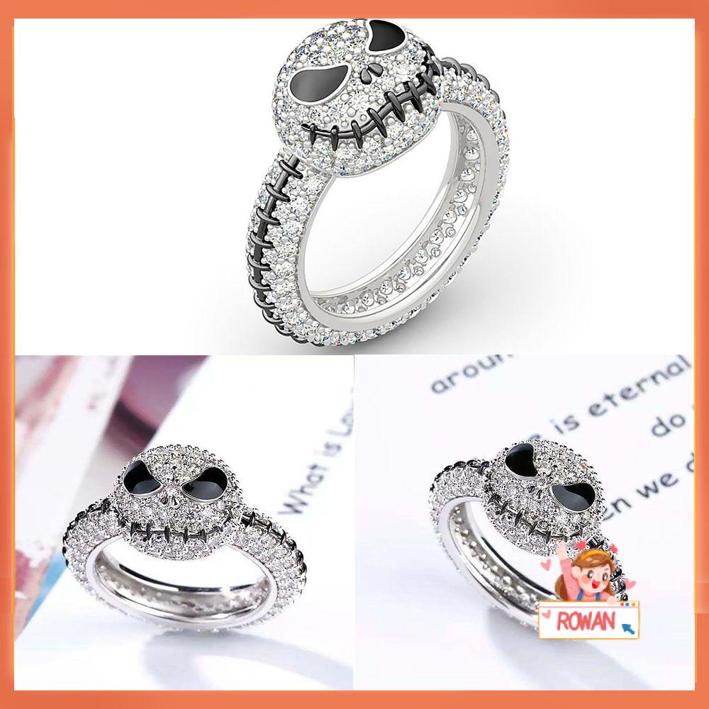 R-flower Skeleton Skull Ring Keren Sterling Silver Perhiasan Hadiah Untuk Wanita Pria